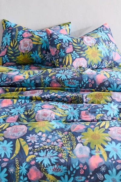 Urban Outfitters Twilight Flora Brushed Cotton Duvet Cover Set In Assorted At  In Blue