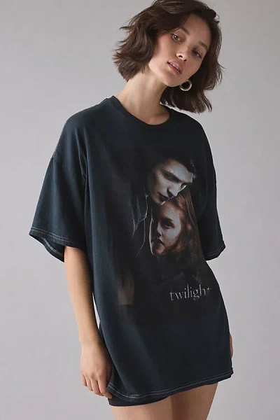 Urban Outfitters Twilight Graphic Oversized T-shirt Dress In Washed Black, Women's At