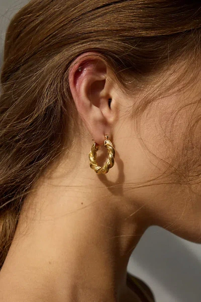 Urban Outfitters Twisted Waterproof Hoop Earring In Gold, Women's At