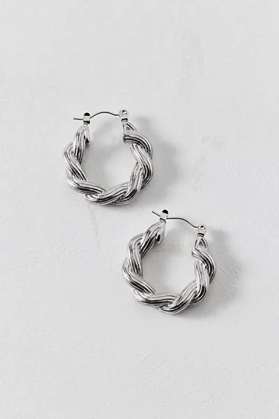 Urban Outfitters Twisted Waterproof Hoop Earring In Silver, Women's At