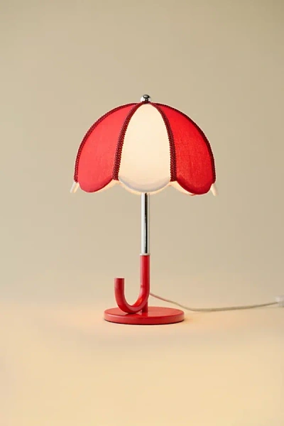Urban Outfitters Umbrella Sculptural Table Lamp In Red At