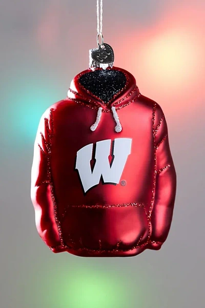 Urban Outfitters University Of Wisconsin Hoodie Glass Ornament In Red At