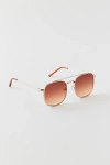 Urban Outfitters Uo Essential Metal Aviator Sunglasses In Gold, Women's At