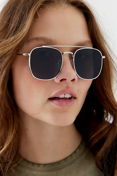 Urban Outfitters Uo Essential Metal Aviator Sunglasses In Silver, Women's At  In Metallic