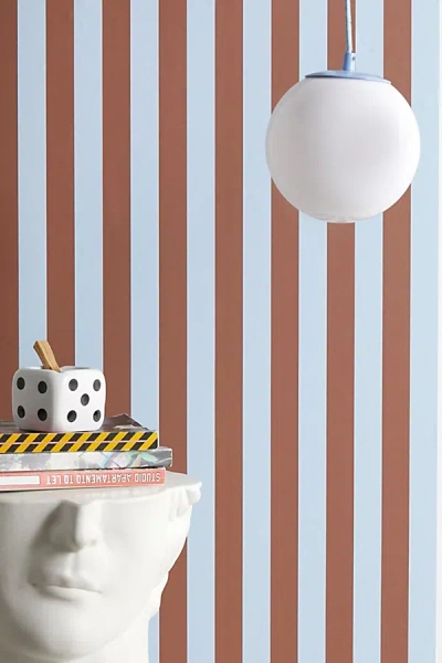 Urban Outfitters Uo Home Cabana Stripe Butter Removable Wallpaper In Blue At