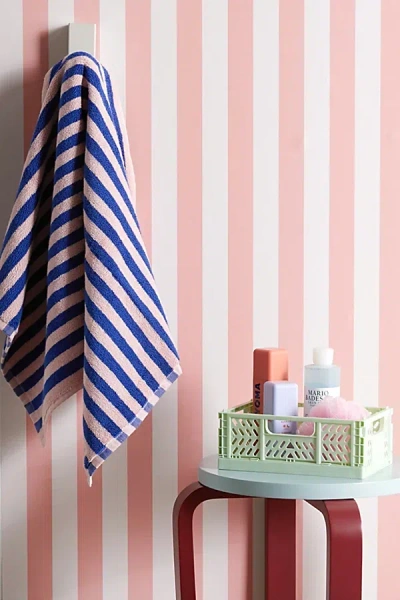 Urban Outfitters Uo Home Cabana Stripe Soft Pink Removable Wallpaper In Assorted At  In Blue