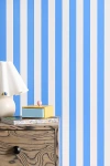 Urban Outfitters Uo Home Cabana Striped Removable Wallpaper In Sapphire At  In Blue
