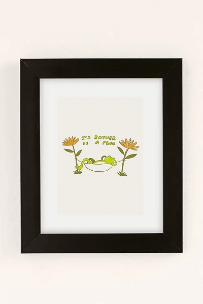 Urban Outfitters Uo Home I'd Rather Be A Frog Art Print In Black Matte Frame At