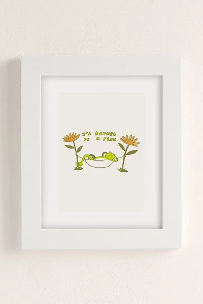 Urban Outfitters Uo Home I'd Rather Be A Frog Art Print In Modern White At