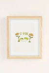Urban Outfitters Uo Home I'd Rather Be A Frog Art Print In Natural Wood Frame At  In Neutral