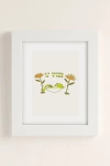 Urban Outfitters Uo Home I'd Rather Be A Frog Art Print In White Matte Frame At