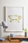 Urban Outfitters Uo Home I'd Rather Be A Frog Art Print In White Wood Frame At