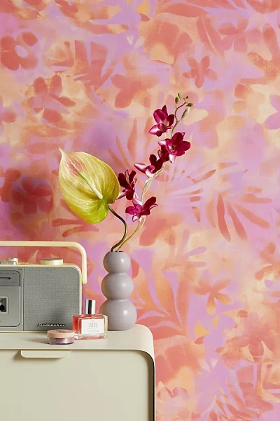 Urban Outfitters Uo Home July Hibiscus Airbrush Tropical Removable Wallpaper In Pink At  In Multi