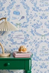 Urban Outfitters Uo Home Preppy Toile Removable Wallpaper In Blue At