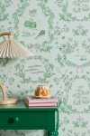Urban Outfitters Uo Home Preppy Toile Removable Wallpaper In Green At