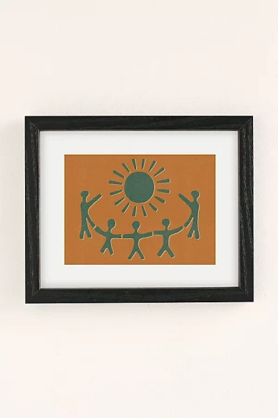Urban Outfitters Uo Home Sunny Friends Art Print In Black Wood Frame At