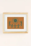 Urban Outfitters Uo Home Sunny Friends Art Print In Natural Wood Frame At  In Brown