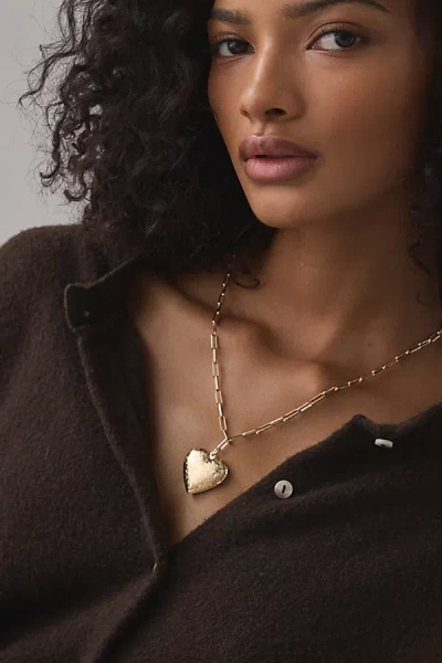 Urban Outfitters Ursa Heart Locket Pendant Necklace In Gold, Women's At