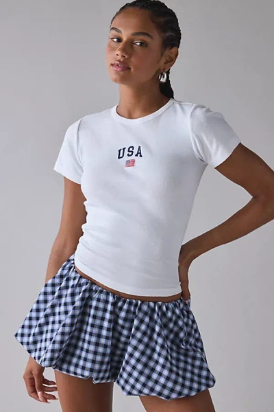 Urban Outfitters Usa Applique Graphic Cotton Baby Tee In White, Women's At