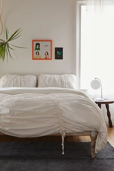 Urban Outfitters Utility Cinched Duvet Cover In White At