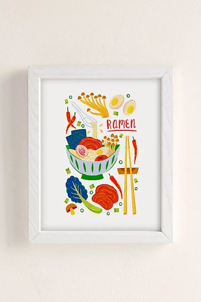 Urban Outfitters Van Huynh Ramen Noodles Art Print In White Wood Frame At