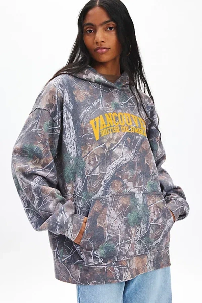 Urban Outfitters Vancouver Graphic Woodland Camo Hoodie Sweatshirt In Camo, Women's At