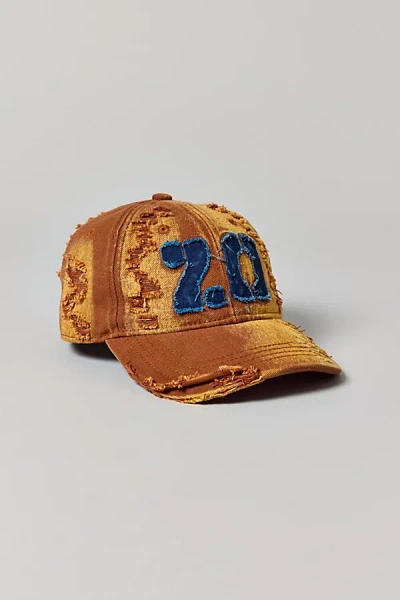 Urban Outfitters Varsity Extra Distressed Baseball Hat In Gold, Men's At  In Brown