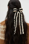 Urban Outfitters Velvet & Lace Long Hair Bow Barrette In Black, Women's At  In Black
