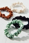 Urban Outfitters Velvet & Satin Hair Scrunchie Set In Brown/black/sage, Women's At  In Multi