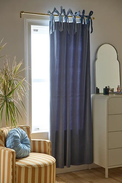 Urban Outfitters Velvet Tie Window Panel In Blue At