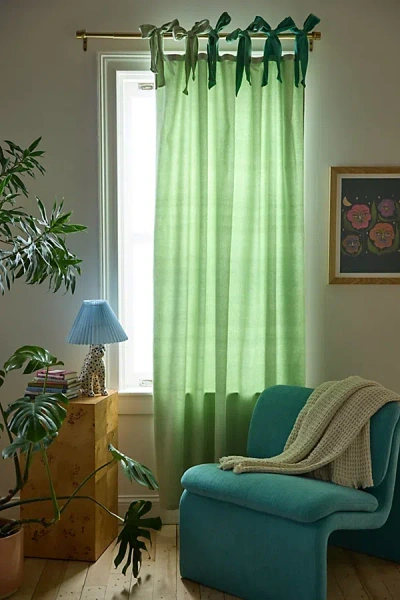 Urban Outfitters Velvet Tie Window Panel In Green At