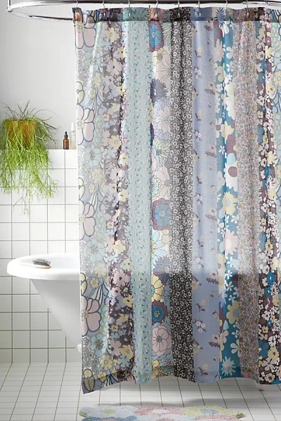 Urban Outfitters Vera Floral Shower Curtain In Black At