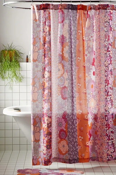 Urban Outfitters Vera Floral Shower Curtain In Lavender At