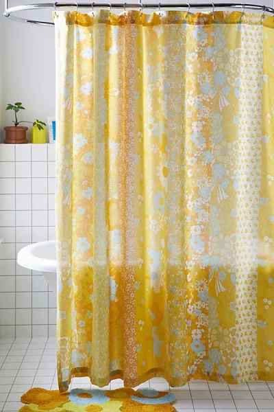 Urban Outfitters Vera Floral Shower Curtain In Yellow At
