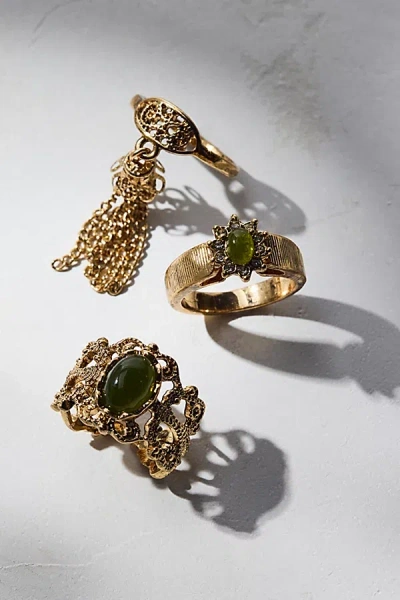 Urban Outfitters Victorian Tassel Ring Set In Gold, Women's At