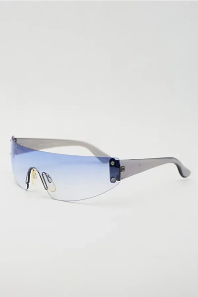 Urban Outfitters Vintage Frost Shield Sunglasses In Sky, Women's At  In Blue