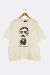 URBAN OUTFITTERS VINTAGE MARCEL PROUST CROSS HATCH CARTOON SKETCH T SHIRT TOP IN WHITE, MEN'S AT URBAN OUTFITTERS