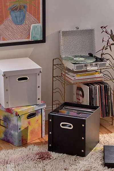 Urban Outfitters Vinyl Lidded Storage Box In Black