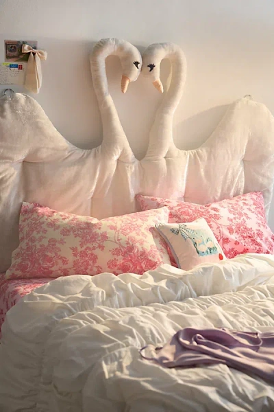 Urban Outfitters Viola Swan Velvet Floating Headboard In White At