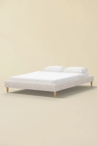 Urban Outfitters Vivienne Gingham Upholstered Platform Bed In Ivory At