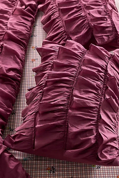 Urban Outfitters Waterfall Ruffle Cotton Voile Sham Set In Hawthorn Rose At