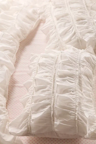 Urban Outfitters Waterfall Ruffle Cotton Voile Sham Set In White At