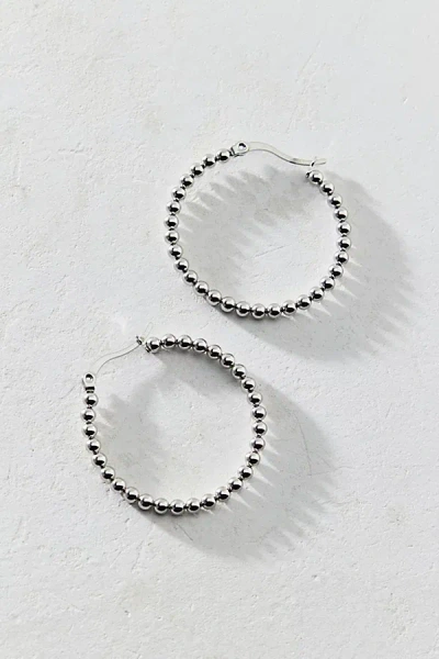 Urban Outfitters Waterproof Beaded Hoop Earring In Silver, Women's At  In Metallic