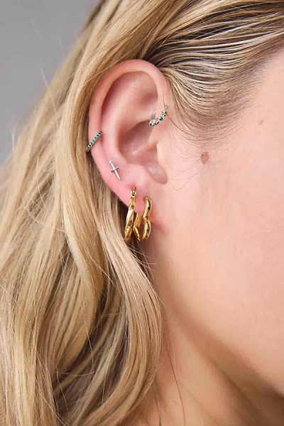 Urban Outfitters Waterproof Heart Hoop Earring Set In Gold, Women's At