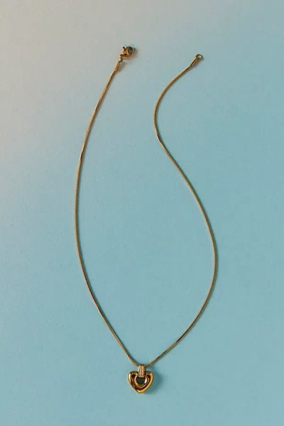 Urban Outfitters Waterproof Naomi Heart Pendant Necklace In Gold, Women's At