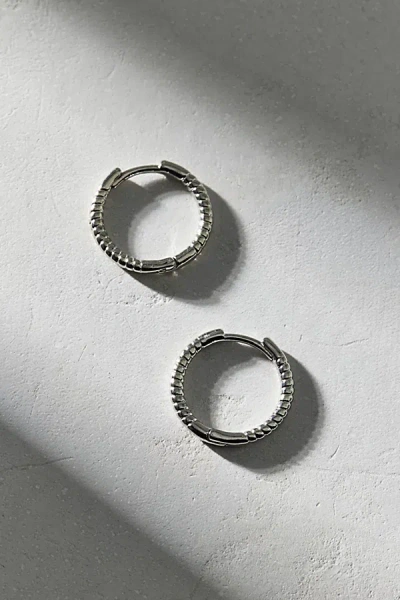 Urban Outfitters Waterproof Thin Micro Hoop Earring In Silver, Men's At