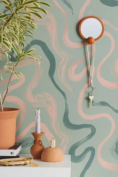 Urban Outfitters Waves Removable Wallpaper In Mint At