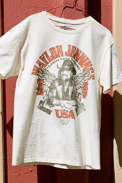 Urban Outfitters Waylon Jennings Outlaw Graphic Tee In Ivory, Men's At