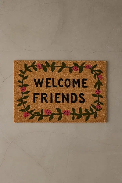Urban Outfitters Welcome Friends Coir Doormat In Natural At  In Multi