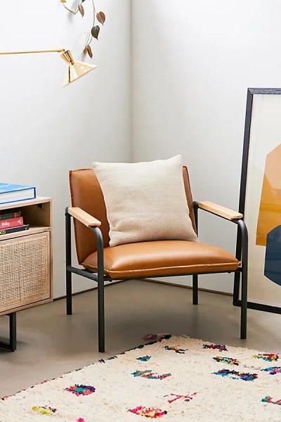 Urban Outfitters Wesley Faux Leather Lounge Chair In Honey At